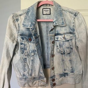 Acid wash denim jacket